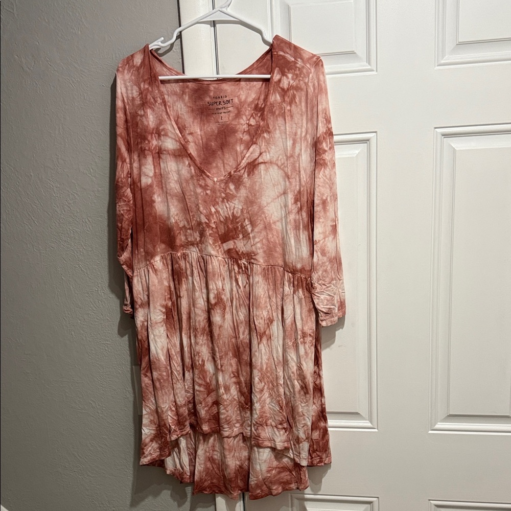 Torrid Pink Tie-Dye Mini Dress